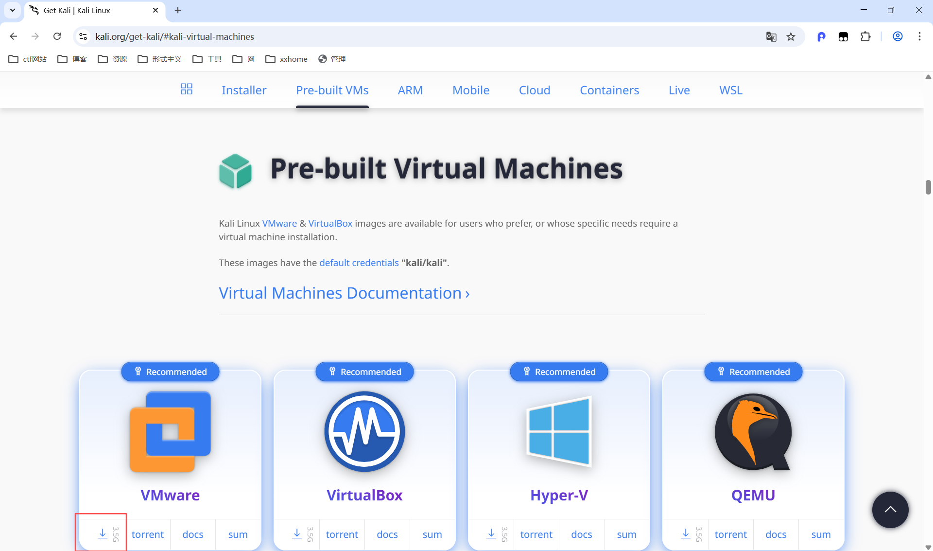 kali-vm